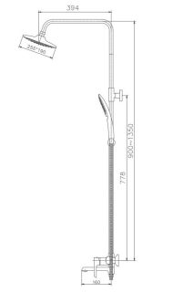 Душевая стойка Haiba HB24805-7 чёрный матовый